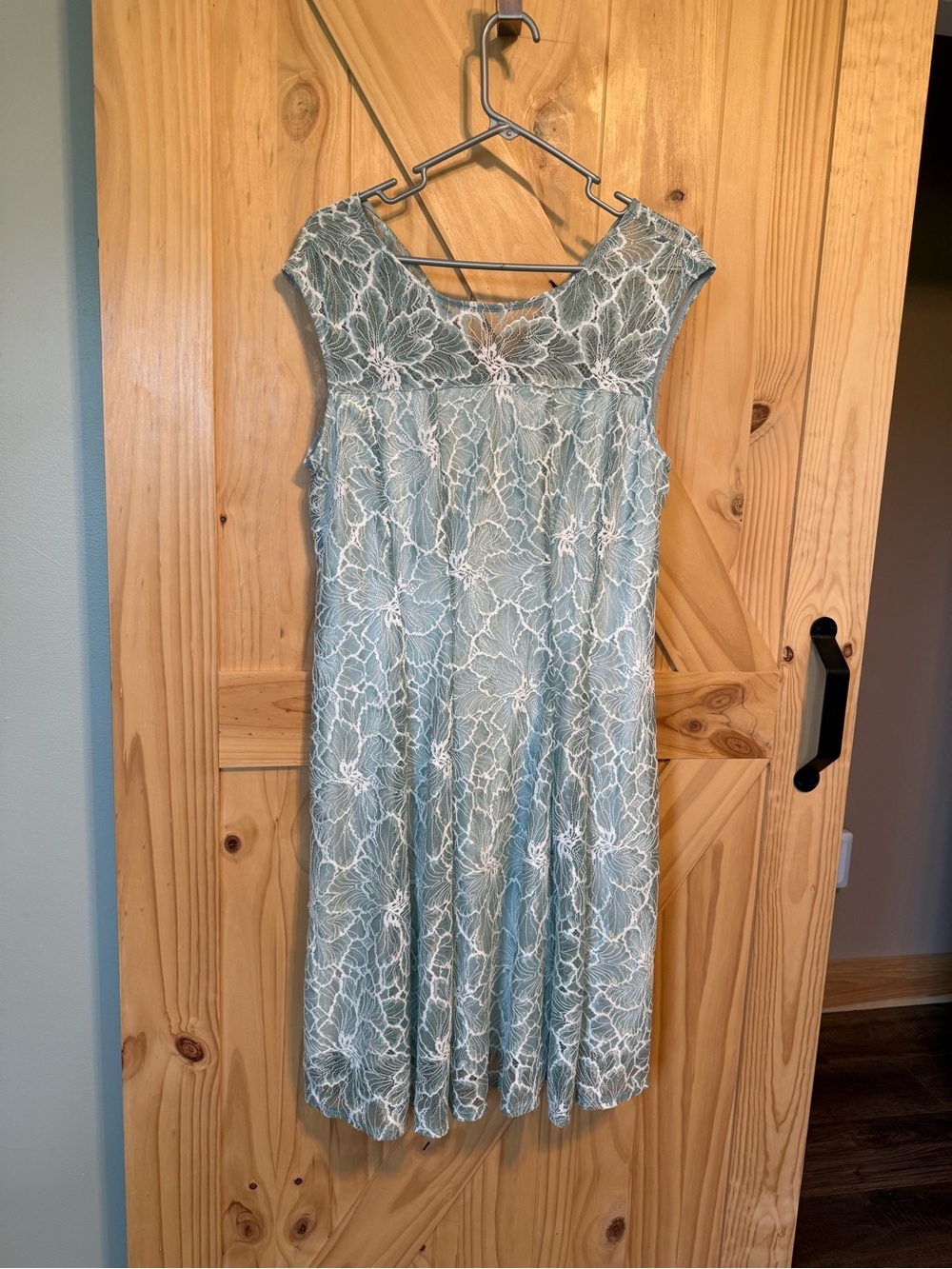 Sandra Darren soft Green Floral Lace Midi Dress - Picture 11 of 11